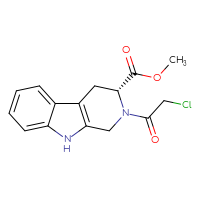 Chemical structure of methyl (3R)-2-(2-chloroacetyl)-1H,2H,3H,4H,9H-pyrido[3,4-b]indole-3-carboxylate - CSSB00025754015