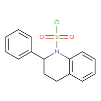 Chemical structure of 2-phenyl-1,2,3,4-tetrahydroquinoline-1-sulfonyl chloride - CSSB21224774699