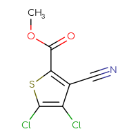 Chemical structure of methyl 4,5-dichloro-3-cyanothiophene-2-carboxylate - CSSB02127377267