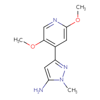 Chemical structure of 3-(2,5-dimethoxypyridin-4-yl)-1-methyl-1H-pyrazol-5-amine - CSSB00102959264