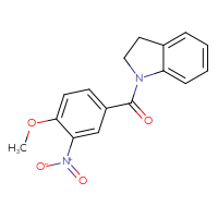 Chemical structure of 1-(4-methoxy-3-nitrobenzoyl)-2,3-dihydro-1H-indole - CSSB00028008921