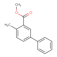 Chemical structure of methyl 4-methyl-[1,1'-biphenyl]-3-carboxylate - CSSB01410463181