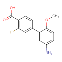 Chemical structure of 5'-amino-3-fluoro-2'-methoxy-[1,1'-biphenyl]-4-carboxylic acid - CSSB06586241741