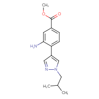 Chemical structure of methyl 3-amino-4-[1-(2-methylpropyl)-1H-pyrazol-4-yl]benzoate - CSSB06583429023