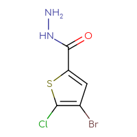 Chemical structure of 4-bromo-5-chlorothiophene-2-carbohydrazide - CSSB00153550075
