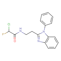 Chemical structure of 2-chloro-2-fluoro-N-[2-(1-phenyl-1H-1,3-benzodiazol-2-yl)ethyl]acetamide - CSSB21332109595