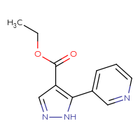 Chemical structure of ethyl 5-(pyridin-3-yl)-1H-pyrazole-4-carboxylate - CSSB00010125216