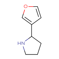 Chemical structure of 2-(furan-3-yl)pyrrolidine - CSSB00011206082