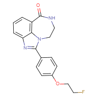 Chemical structure of 2-[4-(2-fluoroethoxy)phenyl]-1,3,10-triazatricyclo[6.4.1.0⁴,¹³]trideca-2,4,6,8(13)-tetraen-9-one - CSSB20620518990