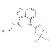 Chemical structure of ethyl 4-{[(tert-butoxy)carbonyl]amino}pyrazolo[1,5-a]pyridine-3-carboxylate - CSSB20621673118