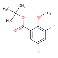Chemical structure of tert-butyl 3-bromo-5-chloro-2-methoxybenzoate - CSSB14983138002