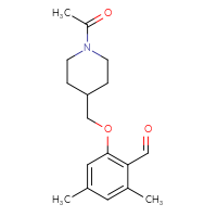 Chemical structure of 2-[(1-acetylpiperidin-4-yl)methoxy]-4,6-dimethylbenzaldehyde - CSSB21349232956
