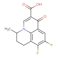 Chemical structure of 7,8-difluoro-12-methyl-4-oxo-1-azatricyclo[7.3.1.0⁵,¹³]trideca-2,5,7,9(13)-tetraene-3-carboxylic acid - CSSB00016989425