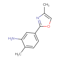 Chemical structure of 2-methyl-5-(4-methyl-1,3-oxazol-2-yl)aniline - CSSB00000687919