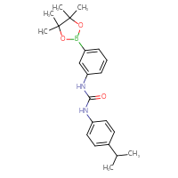 Chemical structure of 3-[4-(propan-2-yl)phenyl]-1-[3-(4,4,5,5-tetramethyl-1,3,2-dioxaborolan-2-yl)phenyl]urea - CSSB21332044687