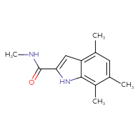 Chemical structure of N,4,6,7-tetramethyl-1H-indole-2-carboxamide - CSSB02268882481
