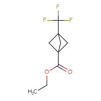 Chemical structure of ethyl 3-(trifluoromethyl)bicyclo[1.1.1]pentane-1-carboxylate - CSSB01991338095