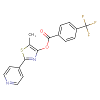 Chemical structure of 5-methyl-2-(pyridin-4-yl)-1,3-thiazol-4-yl 4-(trifluoromethyl)benzoate - CSSB00138421805