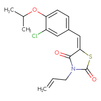 Chemical structure of (5E)-5-{[3-chloro-4-(propan-2-yloxy)phenyl]methylidene}-3-(prop-2-en-1-yl)-1,3-thiazolidine-2,4-dione - CSSB00132414607