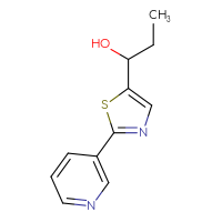 Chemical structure of 1-[2-(pyridin-3-yl)-1,3-thiazol-5-yl]propan-1-ol - CSSB21246417579
