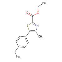 Chemical structure of ethyl 5-(4-ethylphenyl)-4-methyl-1,3-thiazole-2-carboxylate - CSSB02279516222