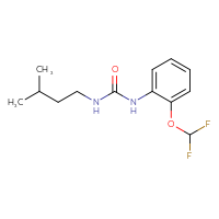Chemical structure of 1-[2-(difluoromethoxy)phenyl]-3-(3-methylbutyl)urea - CSSB02015308749