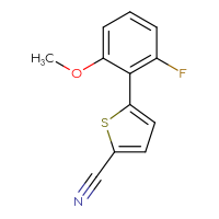 Chemical structure of 5-(2-fluoro-6-methoxyphenyl)thiophene-2-carbonitrile - CSSB01777293474