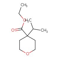 Chemical structure of ethyl 4-(propan-2-yl)oxane-4-carboxylate - CSSB00041035221