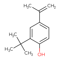 Chemical structure of 2-tert-butyl-4-(prop-1-en-2-yl)phenol - CSSB00010662699