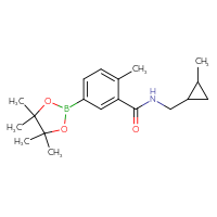 Chemical structure of 2-methyl-N-[(2-methylcyclopropyl)methyl]-5-(4,4,5,5-tetramethyl-1,3,2-dioxaborolan-2-yl)benzamide - CSSB02526778995