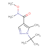 Chemical structure of 1-tert-butyl-N-methoxy-N,5-dimethyl-1H-pyrazole-4-carboxamide - CSSB01993357598