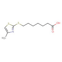 Chemical structure of 7-[(4-methyl-1,3-thiazol-2-yl)sulfanyl]heptanoic acid - CSSB00009996677