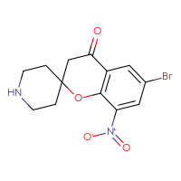 Chemical structure of 6-bromo-8-nitro-3,4-dihydrospiro[1-benzopyran-2,4'-piperidin]-4-one - CSSB00020649563
