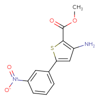 Chemical structure of methyl 3-amino-5-(3-nitrophenyl)thiophene-2-carboxylate - CSSB00015359201