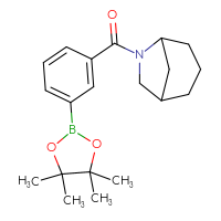 Chemical structure of 6-[3-(4,4,5,5-tetramethyl-1,3,2-dioxaborolan-2-yl)benzoyl]-6-azabicyclo[3.2.1]octane - CSSB02229500417
