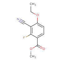 Chemical structure of methyl 3-cyano-4-ethoxy-2-fluorobenzoate - CSSB00135162480