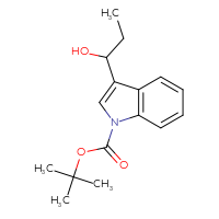 Chemical structure of tert-butyl 3-(1-hydroxypropyl)-1H-indole-1-carboxylate - CSSB20825196160
