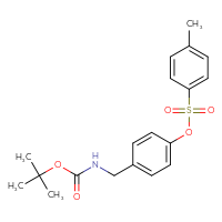 Chemical structure of tert-butyl N-({4-[(4-methylbenzenesulfonyl)oxy]phenyl}methyl)carbamate - CSSB00113611583