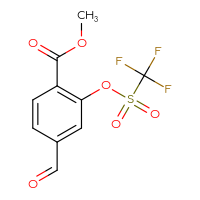 Chemical structure of methyl 4-formyl-2-(trifluoromethanesulfonyloxy)benzoate - CSSB21163944716