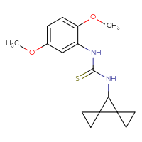 Chemical structure of 1-(2,5-dimethoxyphenyl)-3-{dispiro[2.0.2⁴.1³]heptan-7-yl}thiourea - CSSB01132711397