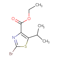 Chemical structure of ethyl 2-bromo-5-(propan-2-yl)-1,3-thiazole-4-carboxylate - CSSB00011009112