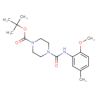 Chemical structure of tert-butyl 4-[(2-methoxy-5-methylphenyl)carbamoyl]piperazine-1-carboxylate - CSSB00105563085