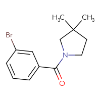 Chemical structure of 1-(3-bromobenzoyl)-3,3-dimethylpyrrolidine - CSSB00012483388