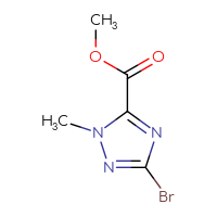 Chemical structure of methyl 3-bromo-1-methyl-1H-1,2,4-triazole-5-carboxylate - CSSB00010981100