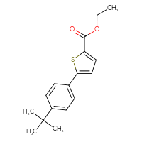 Chemical structure of ethyl 5-(4-tert-butylphenyl)thiophene-2-carboxylate - CSSB06583407356