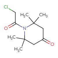 Chemical structure of 1-(2-chloroacetyl)-2,2,6,6-tetramethylpiperidin-4-one - CSSB00000024391