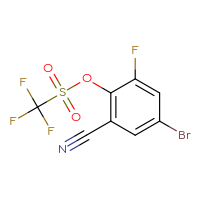 Chemical structure of 4-bromo-2-cyano-6-fluorophenyl trifluoromethanesulfonate - CSSB14850572387