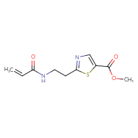 Chemical structure of methyl 2-[2-(prop-2-enamido)ethyl]-1,3-thiazole-5-carboxylate - CSSB01994222394