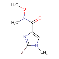 Chemical structure of 2-bromo-N-methoxy-N,1-dimethyl-1H-imidazole-4-carboxamide - CSSB00018455861