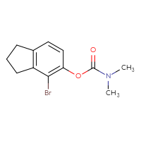Chemical structure of 4-bromo-2,3-dihydro-1H-inden-5-yl N,N-dimethylcarbamate - CSSB21432460948